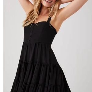 FOREVER 21  NWT Tiered Fit & Flare Sleeveless Black Dress